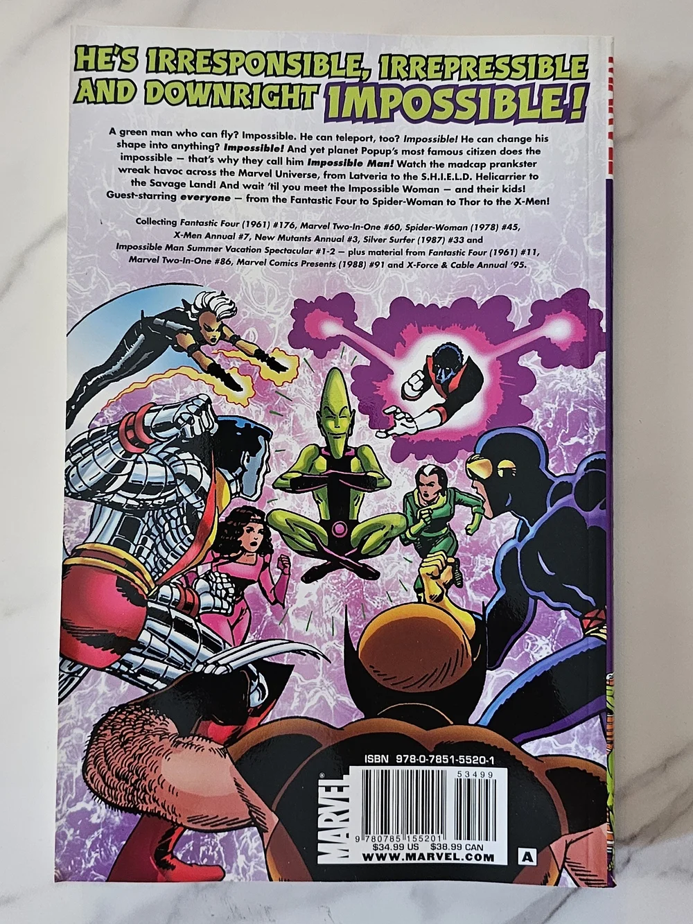 Marvel Impossible Man Graphic Novel - Purple & Green Cover